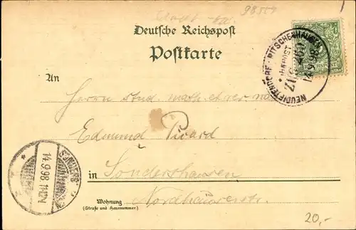 Litho Oberhof im Thüringer Wald, Hollands Pension u. Logirhaus, Jagdschloss, Domainen-Gasthof