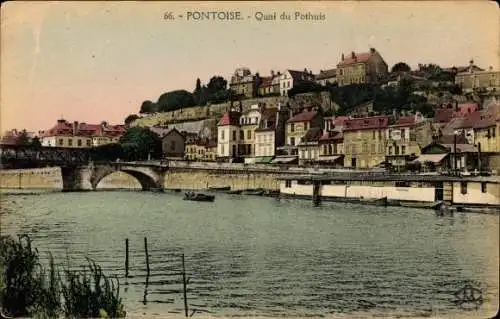 Ak Pontoise Val d'Oise, Quai du Pothuis