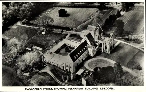 Ak Elgin Schottland, Pluscarden Priory, Permanente Gebäude neu überdacht