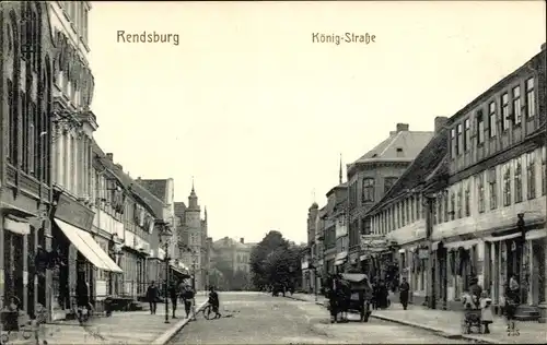 Ak Rendsburg in Schleswig Holstein, König Straße