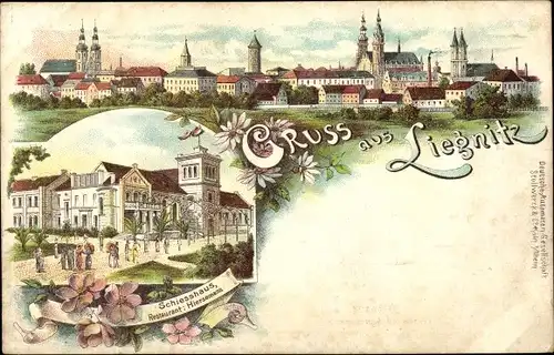 Litho Legnica Liegnitz Schlesien, Totalansicht, Schießhaus