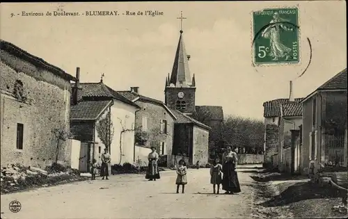 Ak Doulevant Blumeray Haute Marne, Rue de Église