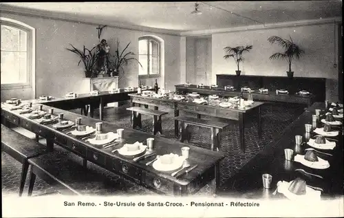 Ak San Remo Ligurien, Ste-Ursule de Santa Croce, Pensionat, Refektorium