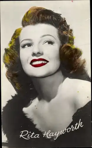 Ak Schauspielerin Rita Hayworth, Portrait