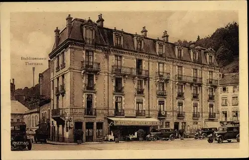 Ak Plombières les Bains Lothringen Vosges, Hotel Curin, Place de l'Eglise