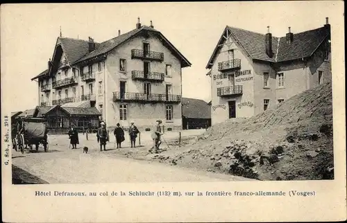 Ak Col de la Schlucht Vosges, frontière franco-allemande, Hôtel Defranoux, vue générale
