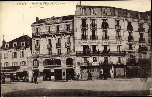 Ak Vichy Allier, Hotels de l'Europe, Splendide et d'Orleans