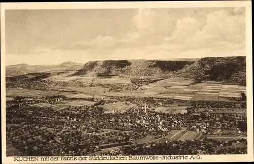 Ak Kuchen in Württemberg, Panorama, Fabrik der süddeutschen Baumwolle-Industrie AG