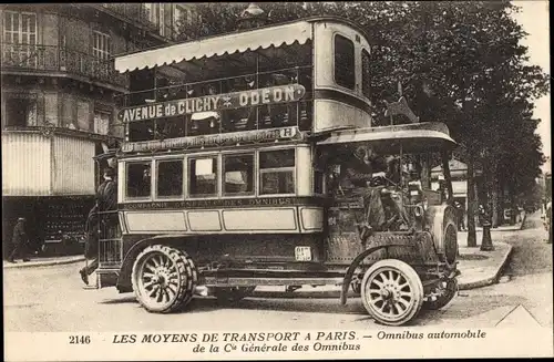Ak Paris, Transportmittel, Automobil-Omnibus