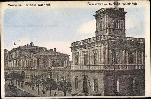 Ak Warszawa Warschau Polen, Wiener Bahnhof