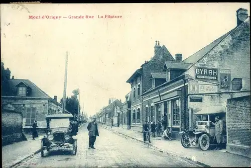 Ak Mont d'Origny Aisne, Grande Rue, La Filature