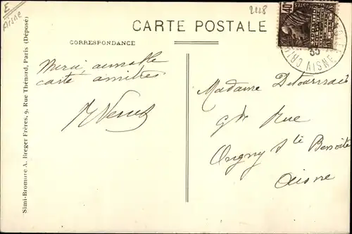 Ak Mont d'Origny Aisne, Grande Rue, La Filature