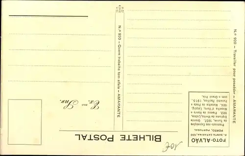 Ak Frau in portugiesischer Tracht beim Nähen, Terrasse