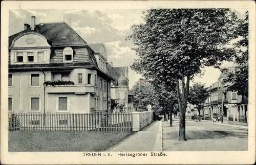 Ak Treuen im Vogtland, Herlasgrüner Straße