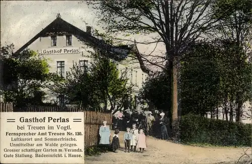 Ak Treuen im Vogtland, Gasthof Perlas