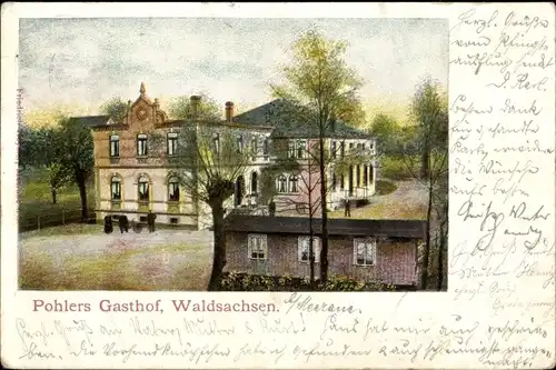 Ak Waldsachsen Meerane in Sachsen, Pohlers Gasthof