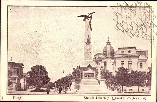 Ak Ploesti Ploiești Rumänien, Freiheits-Denkmal