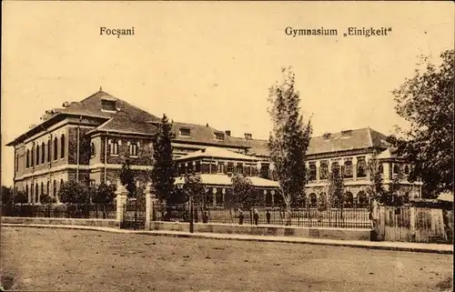 Ak Focșani Fokschan Rumänien, Gymnasium Einigkeit