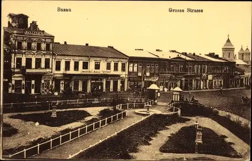 Ak Buzău Busäu Rumänien, Große Straße