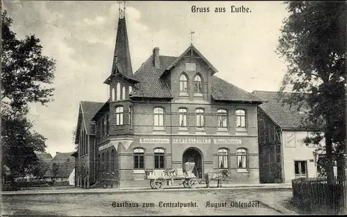 Ak Luthe Wunstorf in Niedersachsen, Gasthaus Zum Centralpunkt, August Ohlendorf