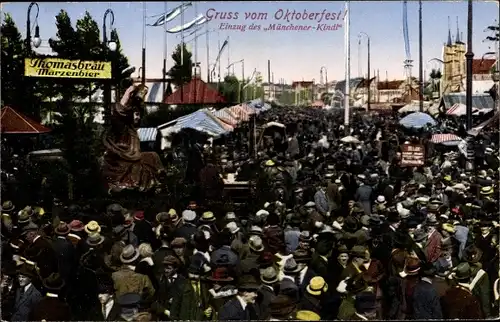 Ak Oktoberfest, Einzug des Münchner Kindl