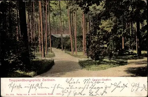 Ak Zeithain in Sachsen, Truppenübungsplatz, Casino-Garten