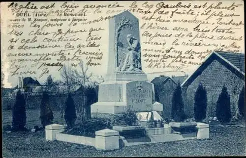 Ak Ouel Aisne, Das Denkmal