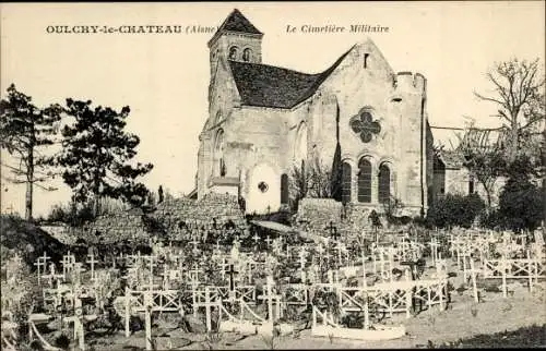 Ak Oulchy le Château Aisne, Militärfriedhof