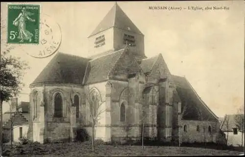 Ak Morsain Aisne, Kirche, Nordostküste