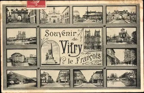 Ak Vitry le François Marne, Gebäude, Gewässer, Straßen