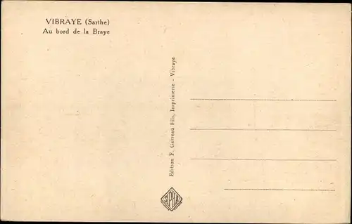Ak Vibraye Sarthe, Am Ufer der Braye