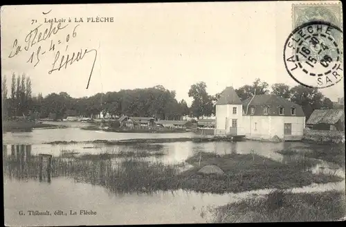 Ak La Flèche Sarthe, der Loir