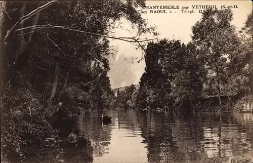 Ak Chantemesle Val d´Oise, Gewässer, Boot