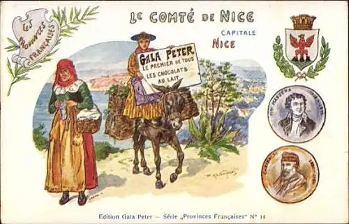 Ak Nice Nice Alpes Maritimes, Der Graf von Nizza, Die französischen Provinzen, Gala Peter