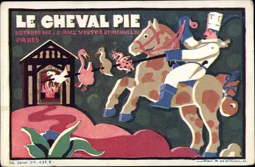 Künstler Ak Paris VIII., Le Cheval Pie, Rotisserie, Avenue Victor Emmanuel III