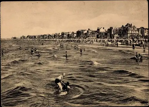 Ak Malo les Bains Nord, Der Strand bei Flut