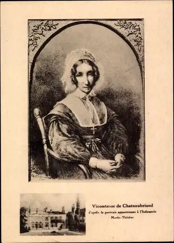 Ak Paris, Marie-Thérèse-Krankenstation, Viscountess of Chateaubriand