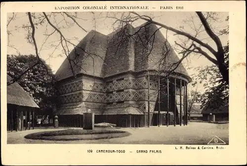 Ak Paris, Expo 1931, Kamerun-Togo, Grand Palais