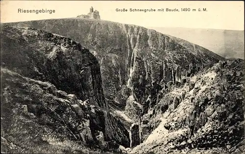 Ak Szklarska Poręba Schreiberhau Schlesien, Schneegrubenbaude, Große Schneegrube