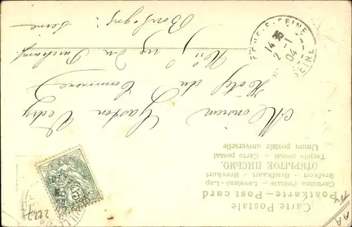 Präge Litho Glückwunsch Neujahr, Kleeblätter, Jahreszahl 1904