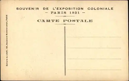 Ak Paris 1931, Kolonialausstellung, Ein energischer Perückenmacher