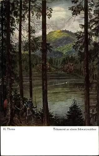 Künstler Ak Thoma, H., Träumerei an einem Schwarzwaldsee