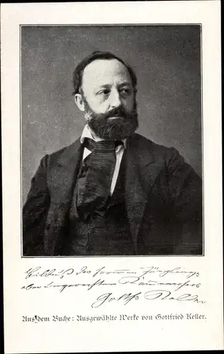 Ak Dichter und Schriftsteller Gottfried Keller, Portrait