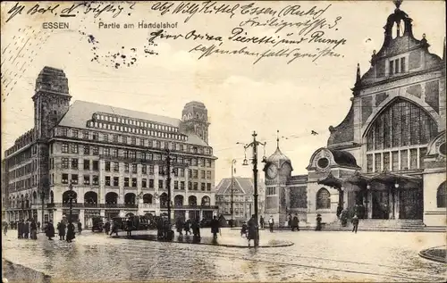 Ak Essen im Ruhrgebiet, Handelshof, Bahnhof