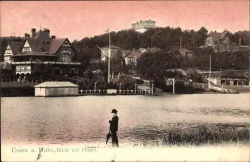 Ak Bredeney Essen im Ruhrgebiet, Hügel, Bootshaus