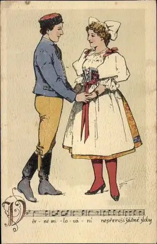 Lied Ak Liebespaar in Volkstracht, Noten