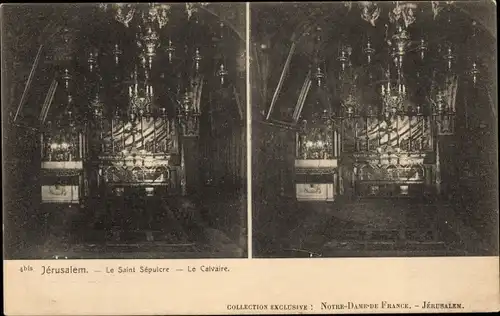 Stereo Ak Jerusalem, Israel, Das Heilige Grab, Golgatha