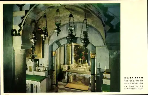Ak Nazaret Nazareth Israel, Grotte der Verkündigung, Altar