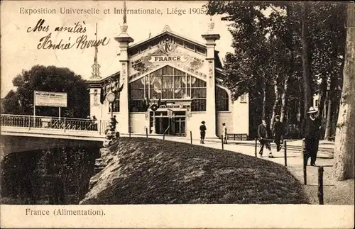 Ak Liège Lüttich Wallonien, Welt- und Internationale Ausstellung 1905, Frankreich, Essen