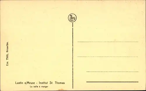 Ak Lustin Profondeville Wallonie Namur, St. Thomas Institute, Der Speisesaal